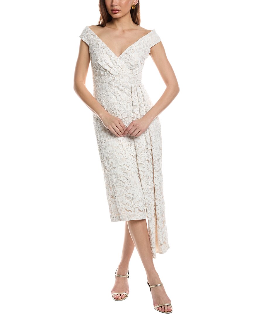 Eliza J Off-the-shoulder Lace Sheath Dress In White