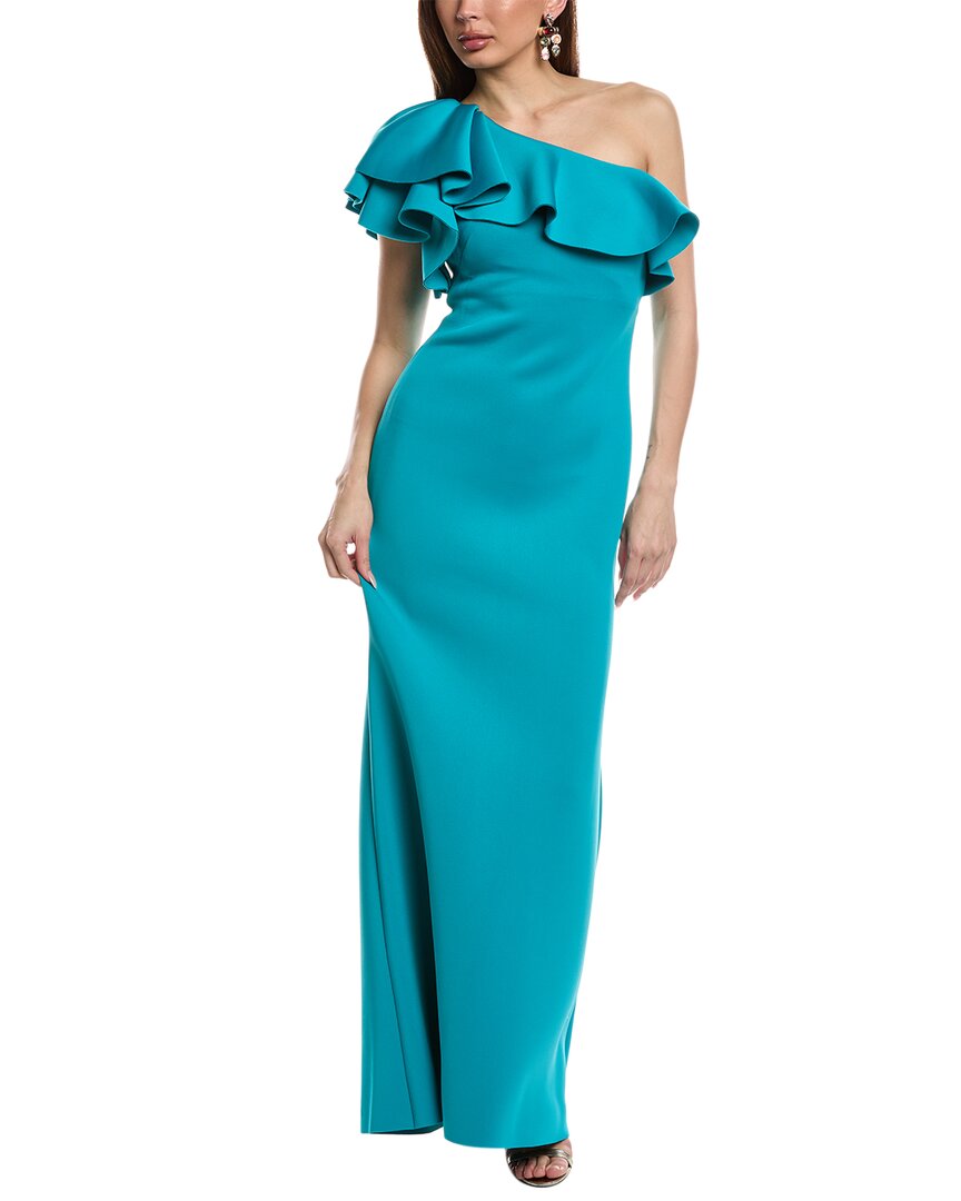 ELIZA J ELIZA J ONE-SHOULDER SCUBA GOWN