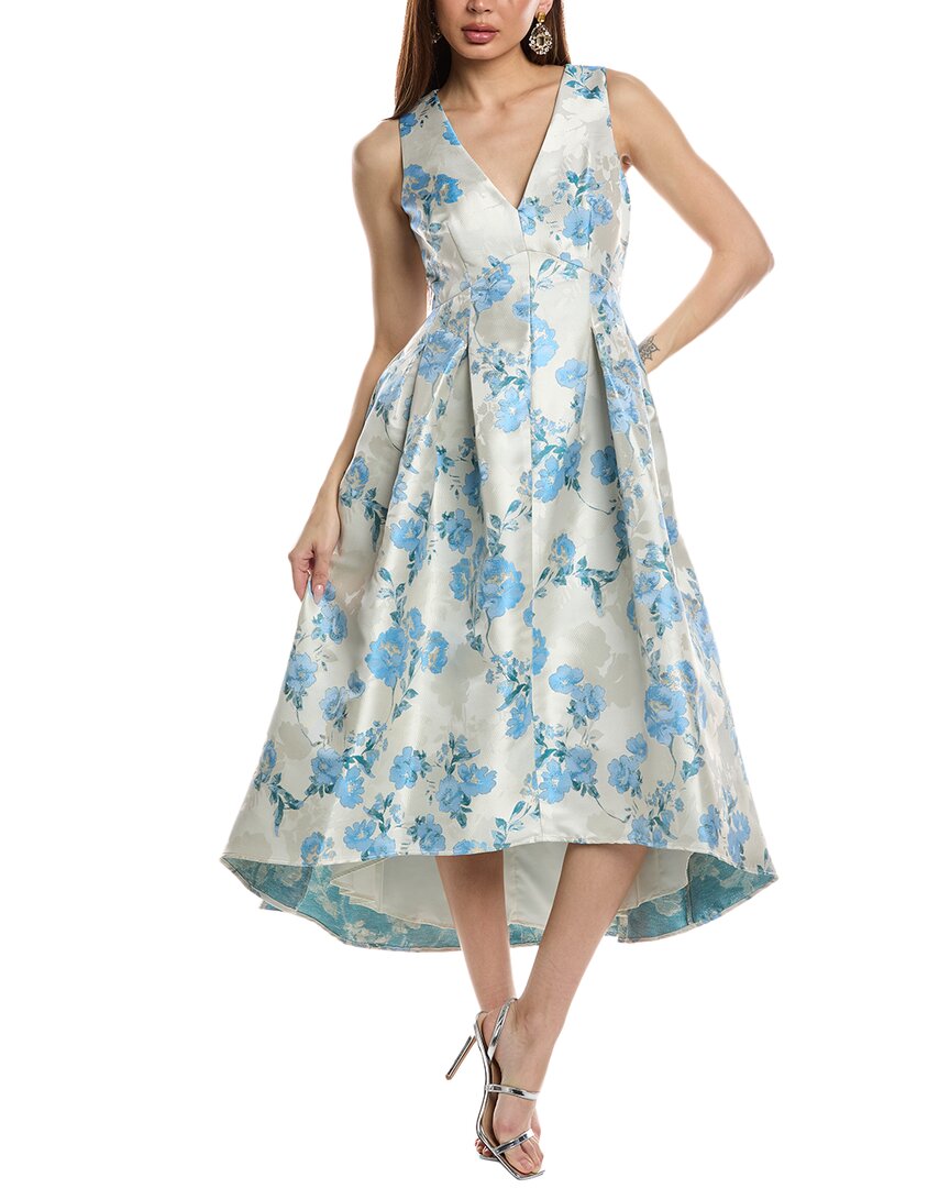 Eliza J Jacquard A-line Gown In Beige