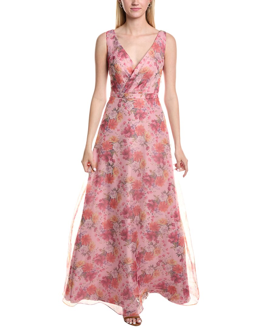 Rene Ruiz Organza Gown In Pink