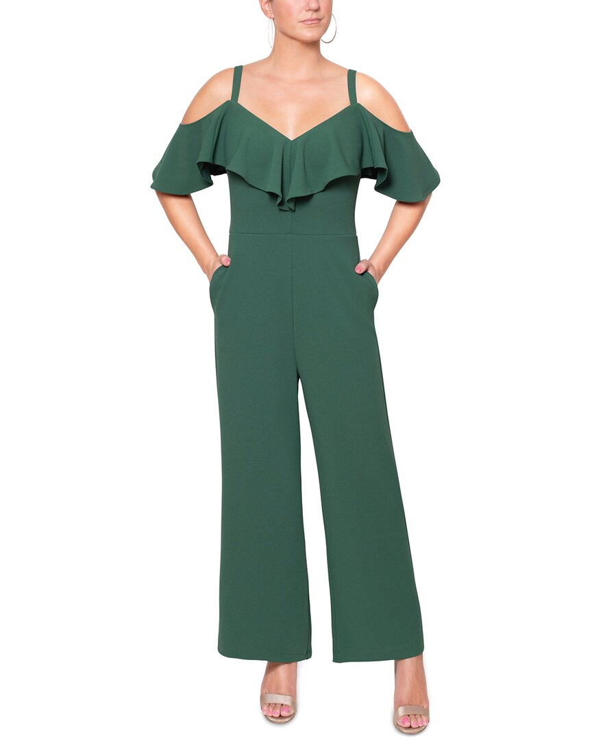 Rachel Rachel Roy Marcella Off The Shoulder Ruffle Jumpsuit In Green