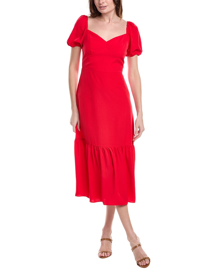 Adrianna Papell Midi Dress In Red