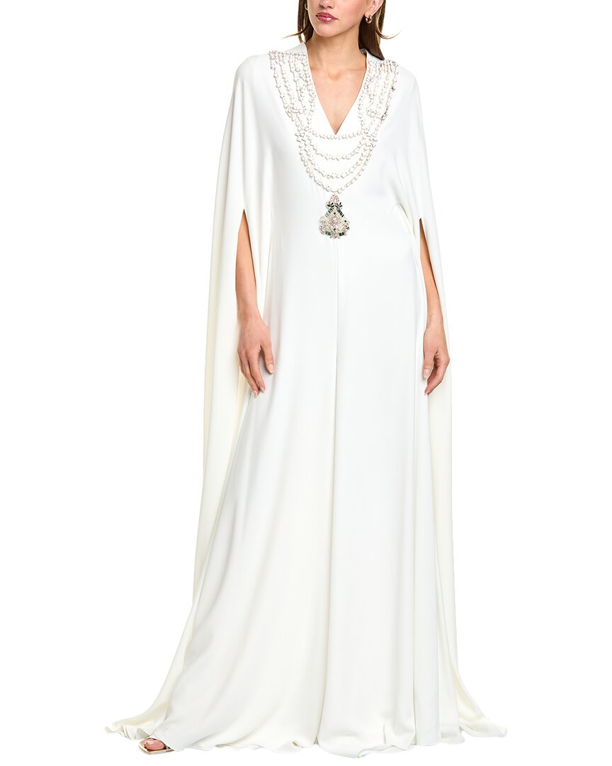 Reem Acra Beaded Jumpsuit In White