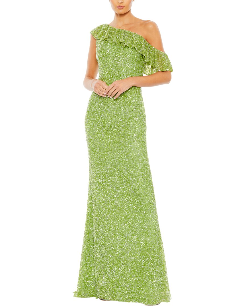 Mac Duggal Sequined Drop Shoulder Trumpet Gown