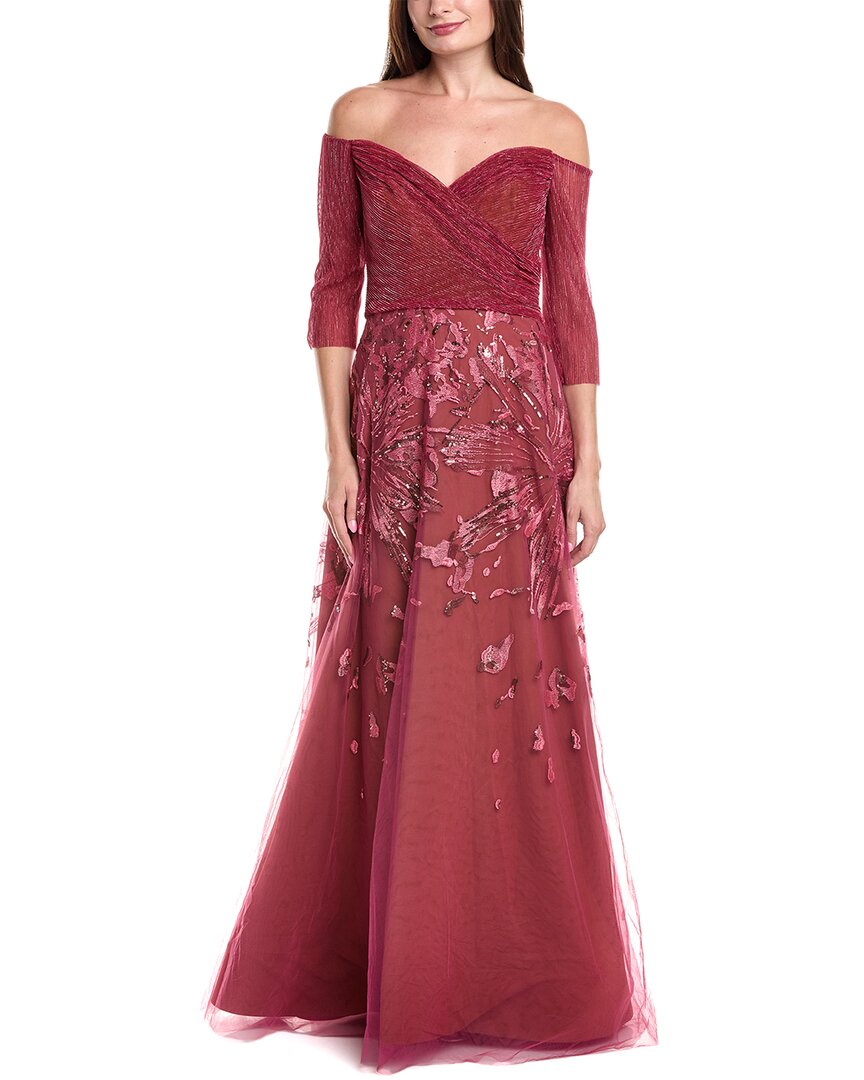 Rene Ruiz One-shoulder Satin Bodice Gown