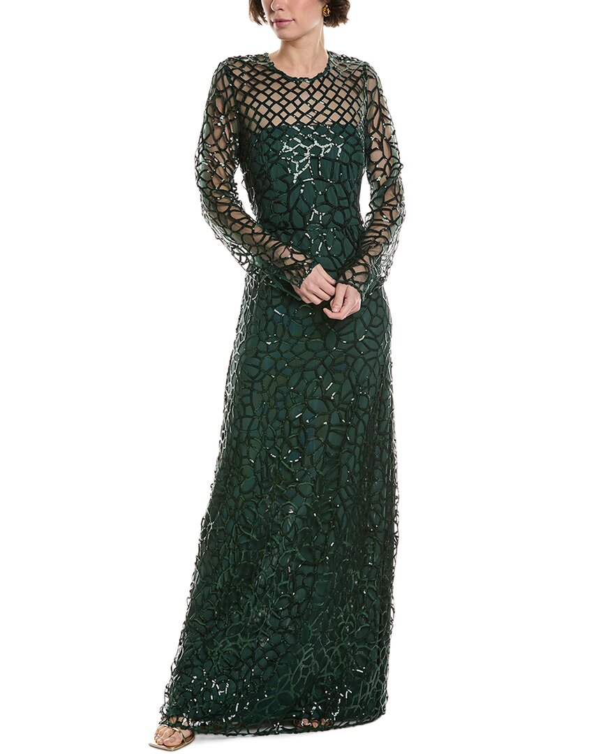 ml Monique Lhuillier Aimee Long Sleeve Maxi Dress