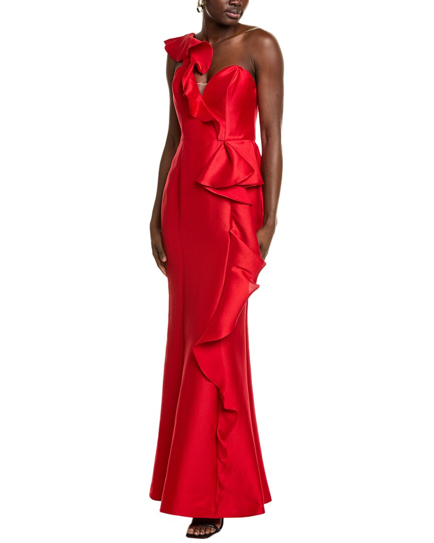 MARCHESA NOTTE MARCHESA NOTTE MIKADO SILK-BLEND GOWN