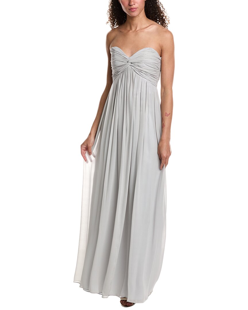 Issue New York Gathered Silk Gown In Gray