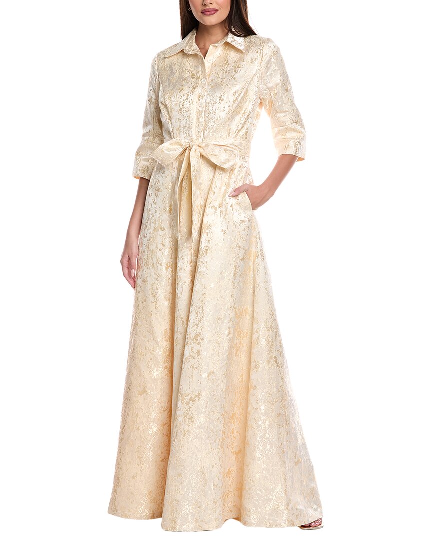 Rene Ruiz Taffeta Shirt Gown In White