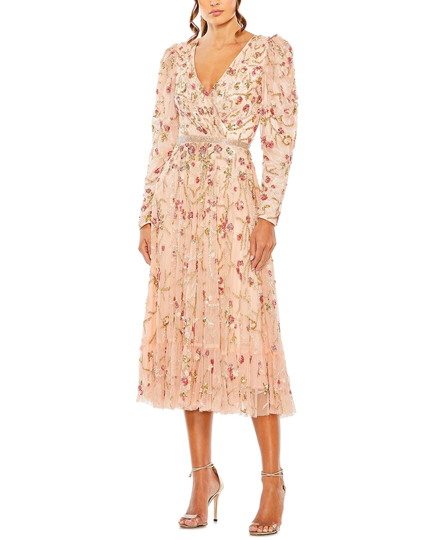 Mac Duggal Floral Embellished Wrap Dress