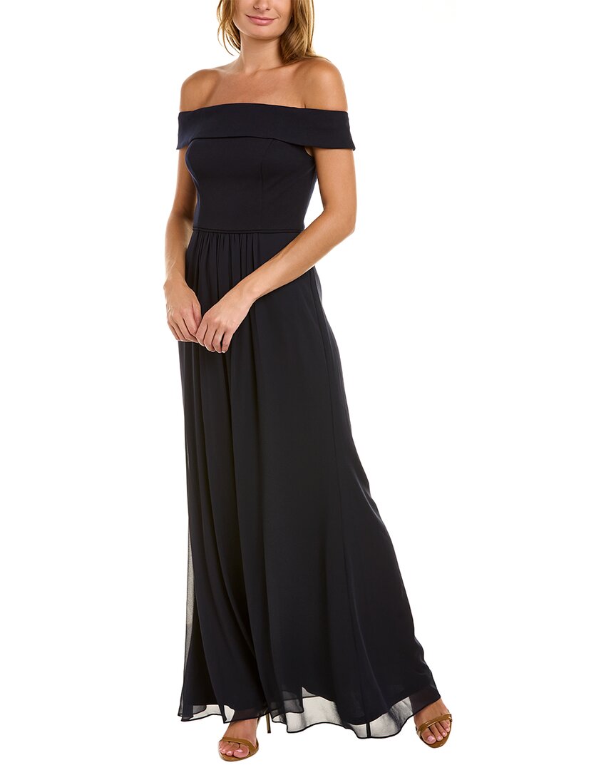 ADRIANNA PAPELL OFF-THE-SHOULDER MAXI DRESS