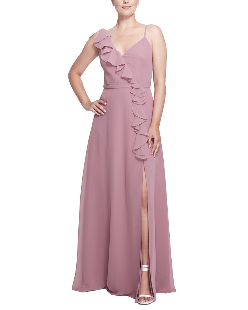 Marchesa Notte Siena Sleeveless Long Gown In Pink