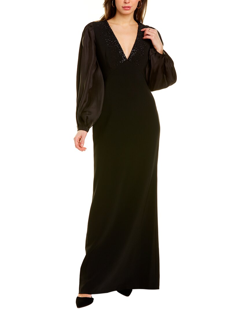 Sachin & Babi Gigi Silk-blend Gown In Black