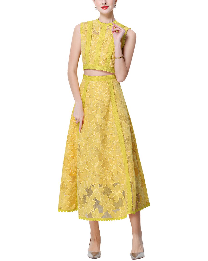 Elaine 2pc Top & Skirt Set In Yellow