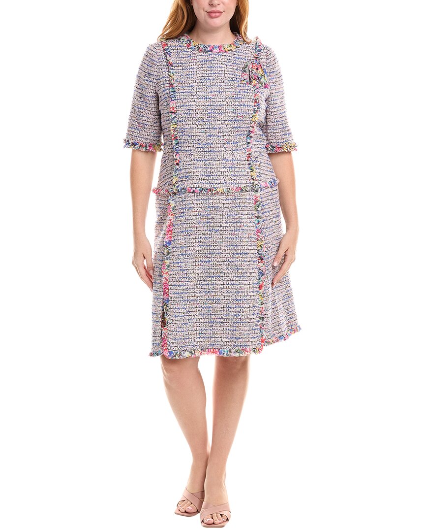 Teri Jon By Rickie Freeman Tweed A-line Dress In Multi