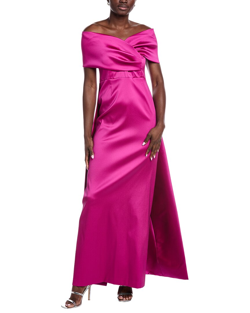 Teri Jon Stretch Gazar Portrait Column With Back In Pink