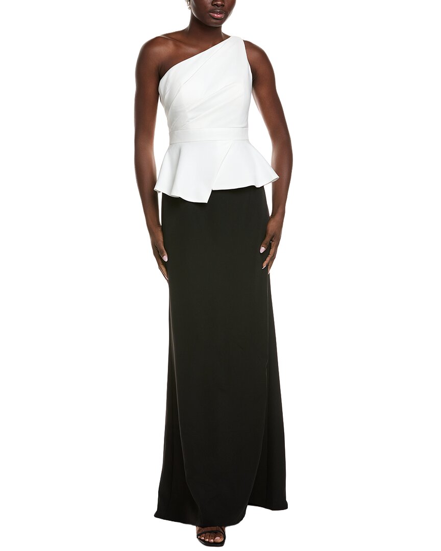 Rene Ruiz Crepe Column Gown In Brown