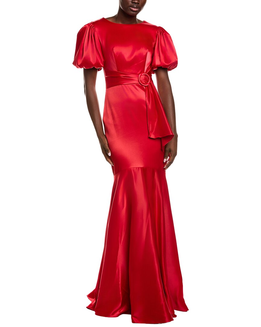 Rene Ruiz Fit And Flare Gown In Red