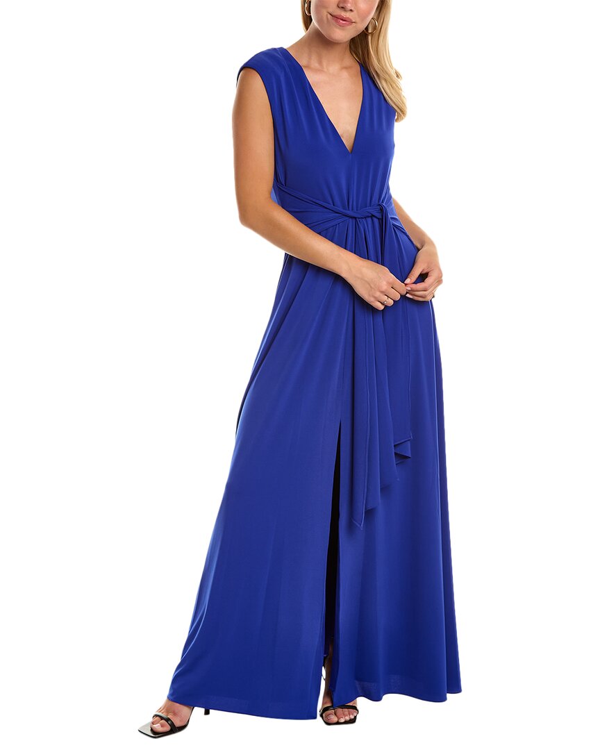 Shop Halston Luciana Gown In Navy