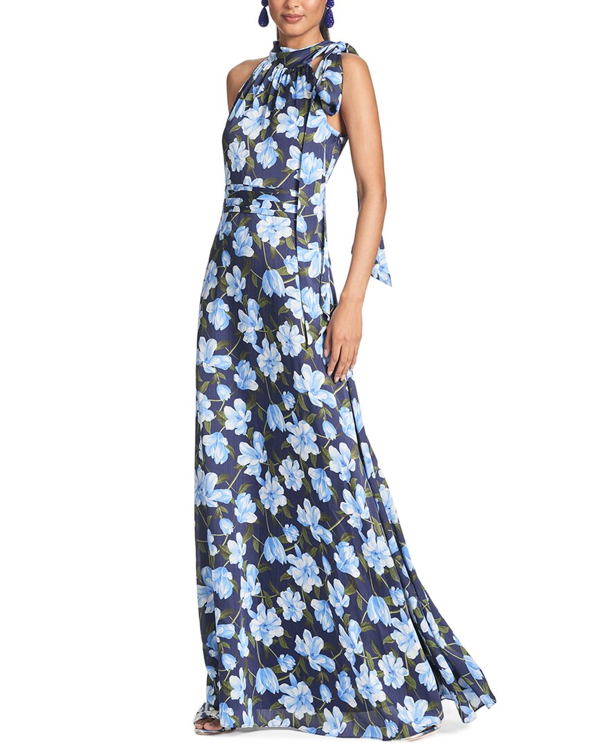 Sachin & Babi Kayla Halter Gown In Blue