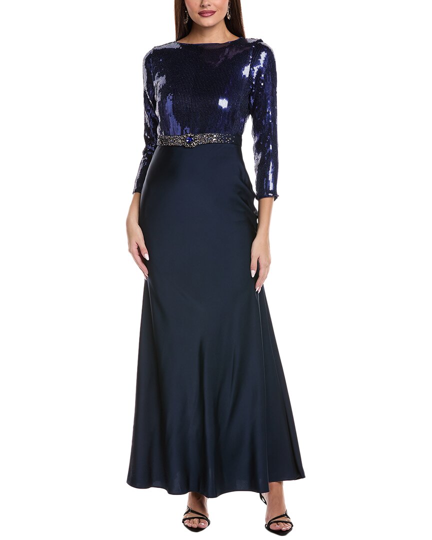 Sachin & Babi Christabel Gown In Blue