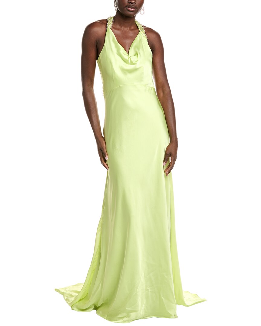 Issue New York Twisted Back Gown In Green