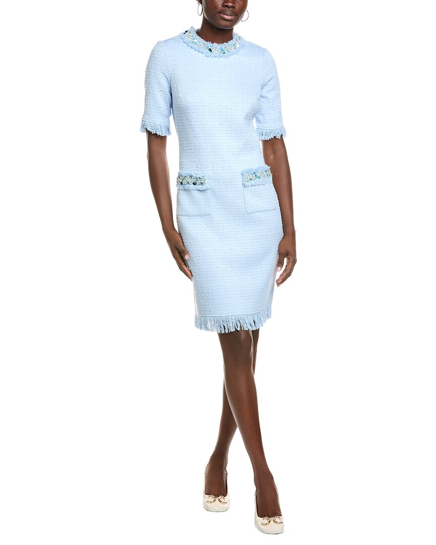 Teri Jon By Rickie Freeman Midi Dress In Blue