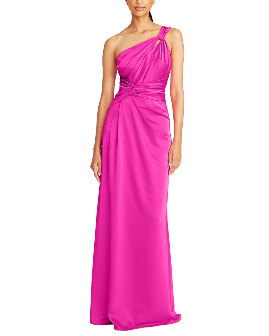 Theia Gloria Twist A-line Gown In 7096 Zinnia
