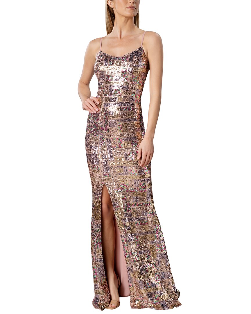 Dress The Population Tori Mermaid Gown In Gold