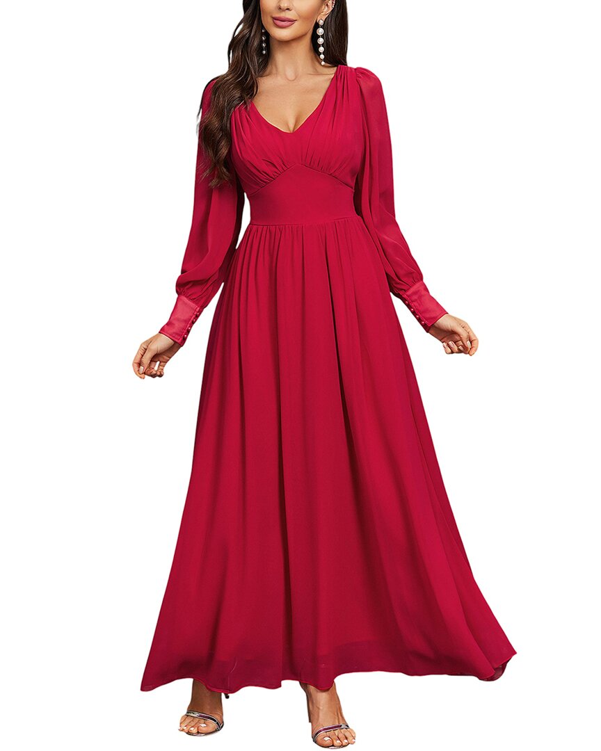 Juliet Roses Maxi Dress In Red