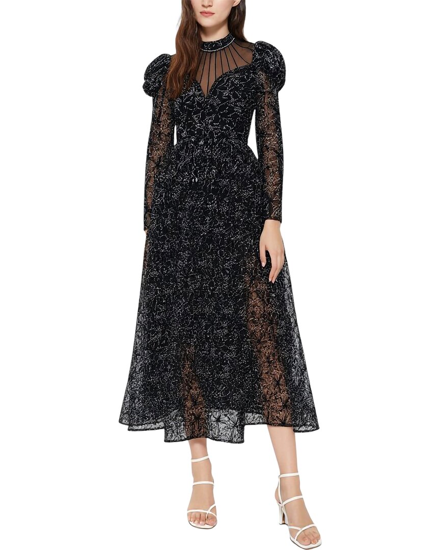 Amina Glam Midi Dress In Black