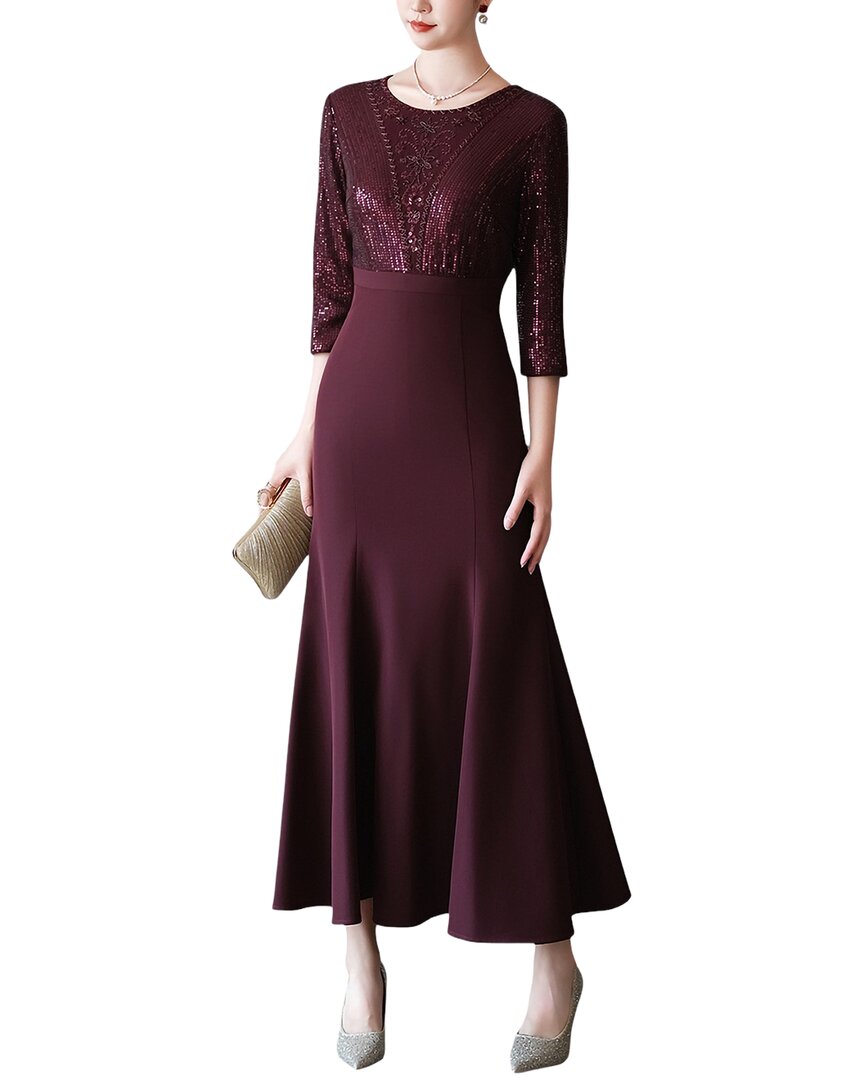 Lebrin Atelier Midi Dress In Burgundy