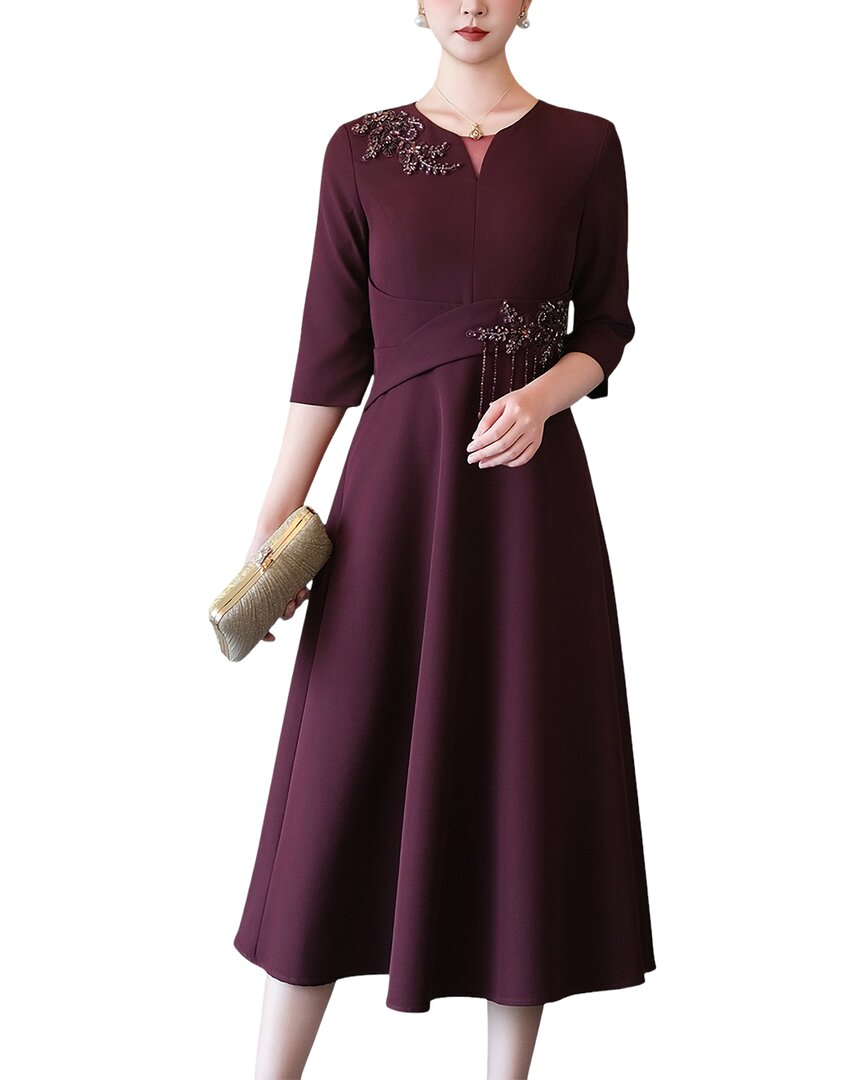 Lebrin Atelier Midi Dress In Burgundy