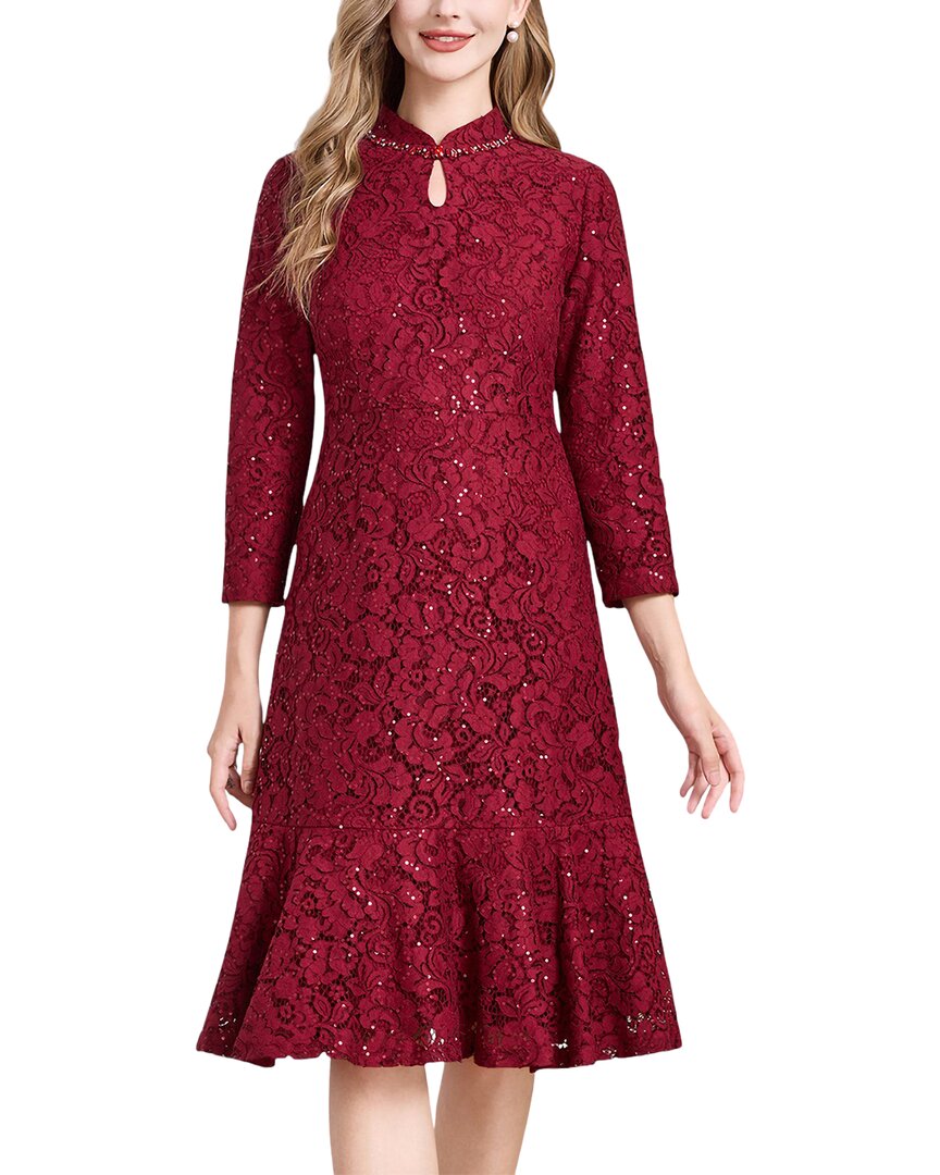 Lebrin Atelier Midi Dress In Burgundy