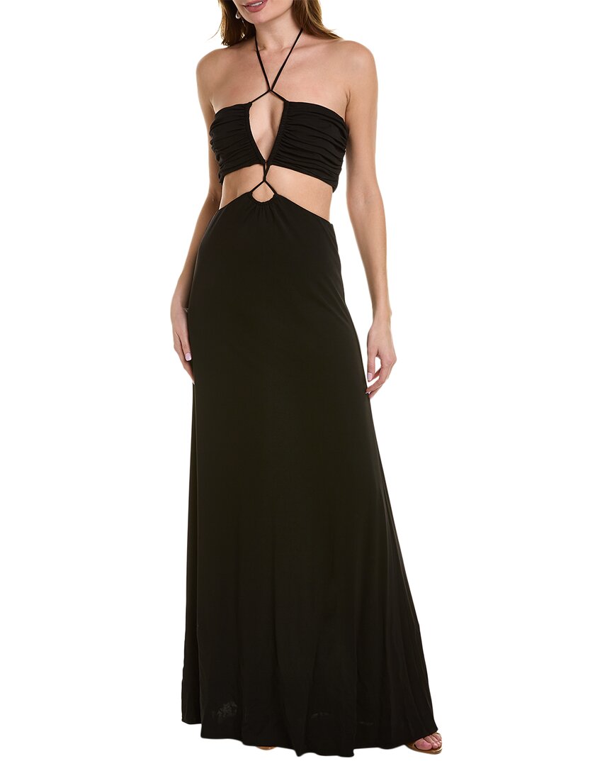 Shop Halston Eva Gown In Black