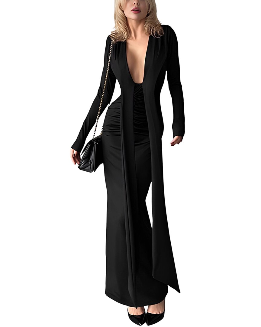 Monique Lagarde Solid Maxi Dress In Black