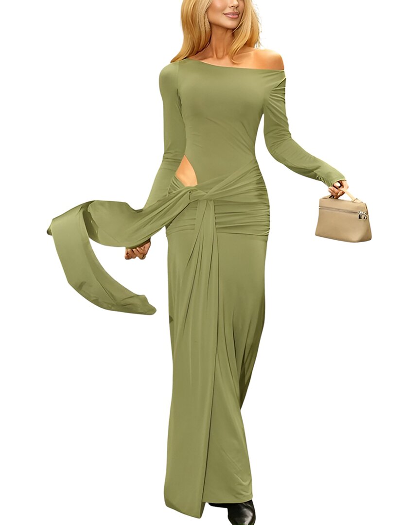 Monique Lagarde Solid Maxi Dress In Green
