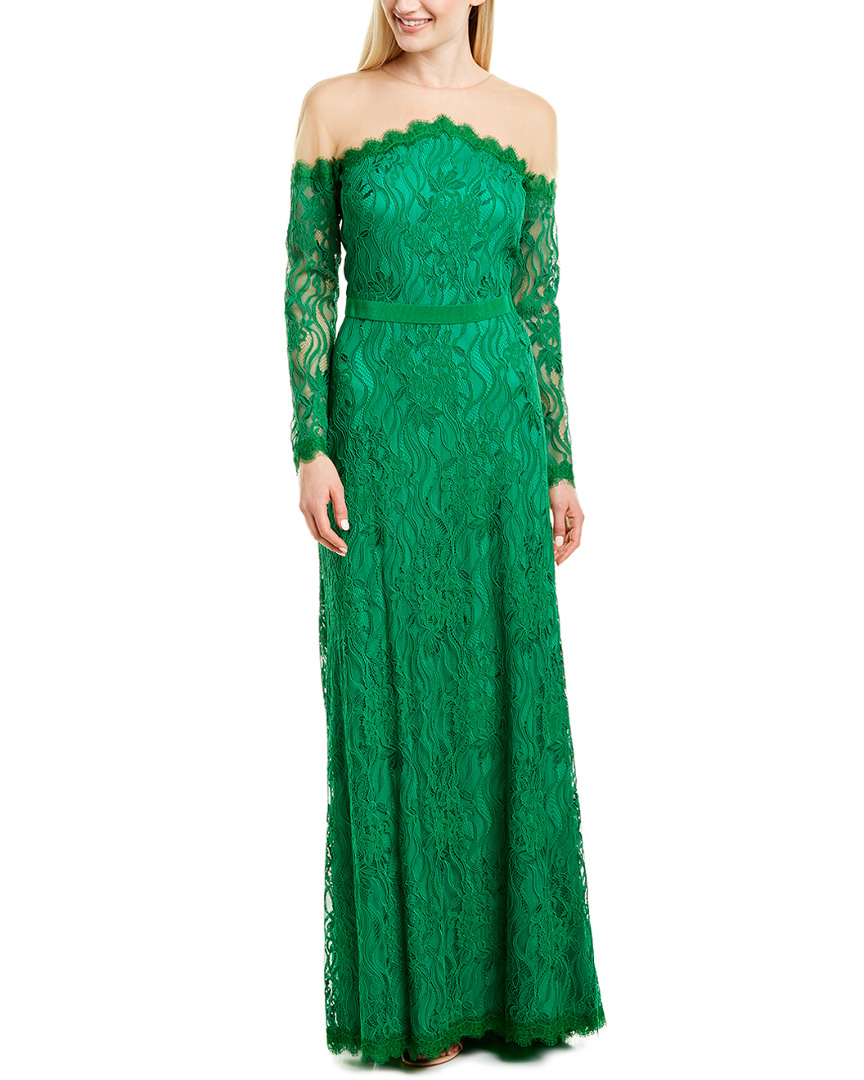 tadashi shoji green gown