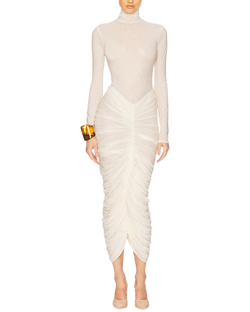 Alma King Midi Dress In White