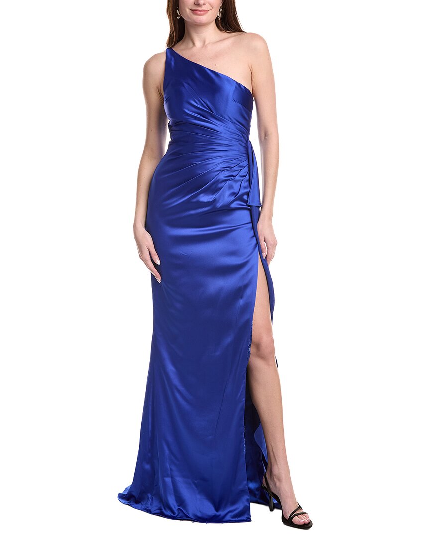 Jovani Solid Gown In Blue