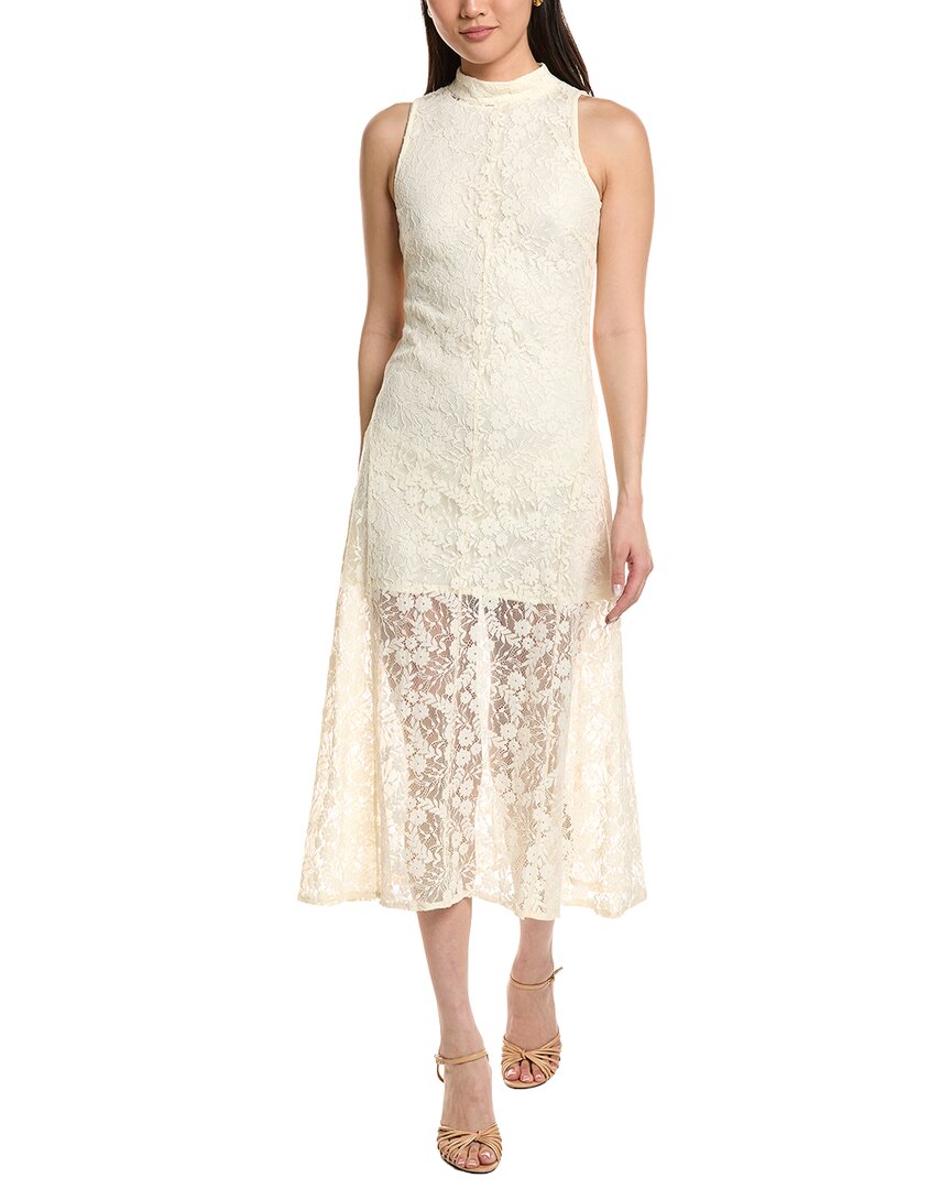 Moonsea Lace Midi Dress In Neutral