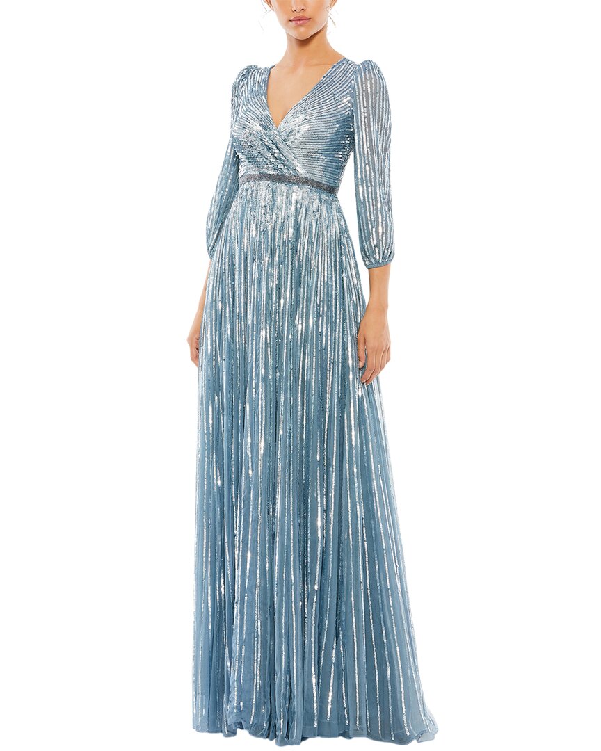 Mac Duggal Sequin Surplice A-line Gown