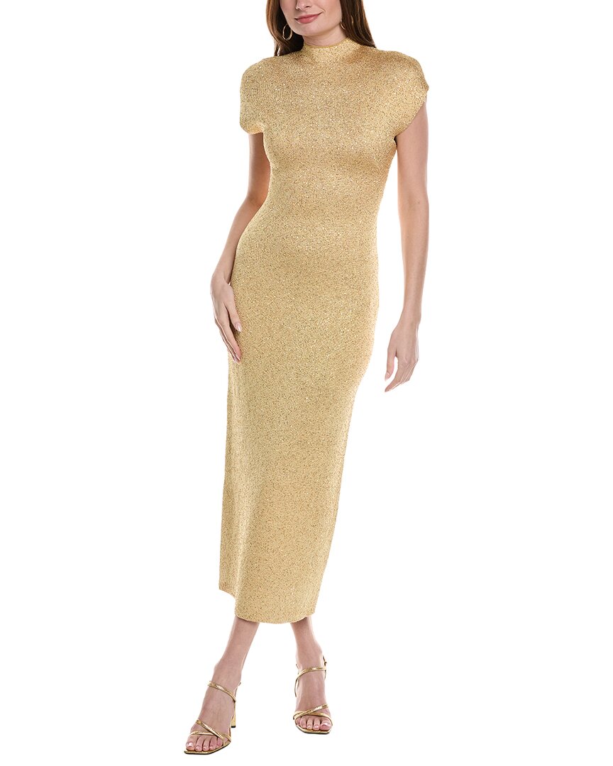 Lela Rose Mock Neck Dress In Yellow