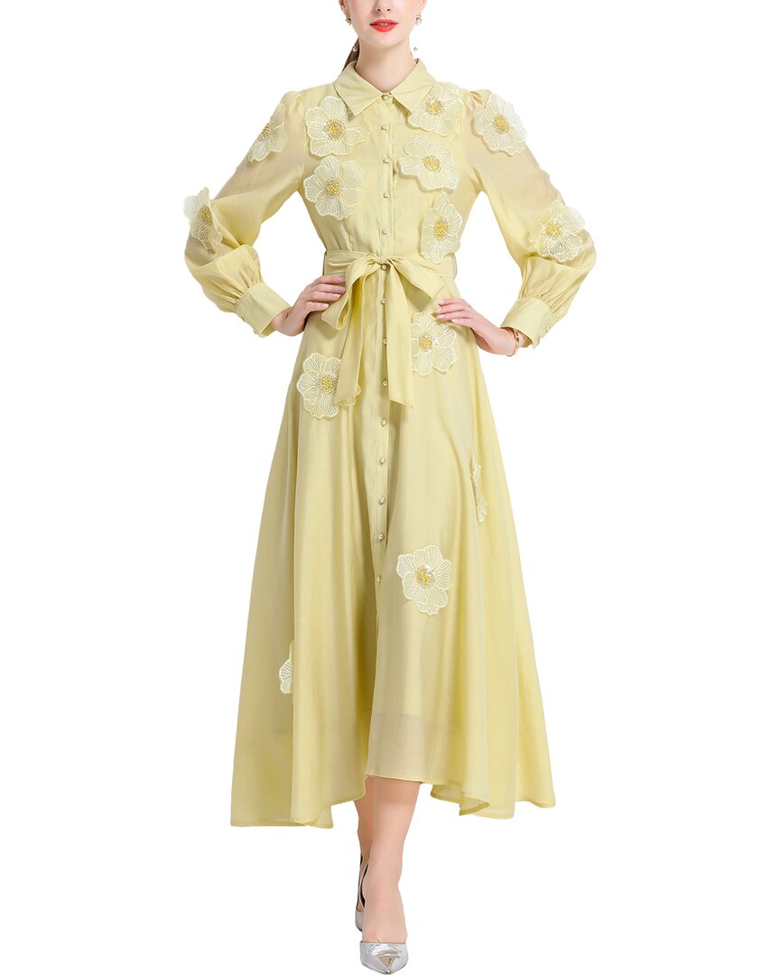 Kaimilan Embellished Maxi Dress In Yellow