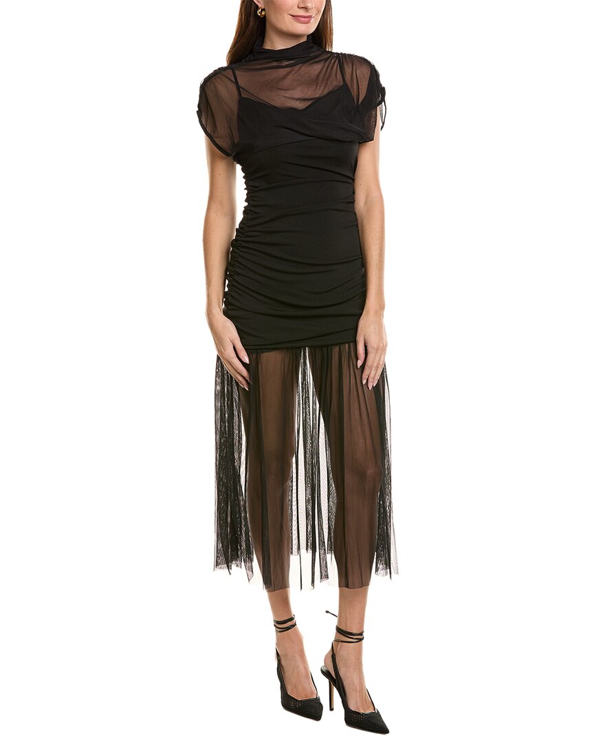 Ipponelli Solid Midi Dress In Black
