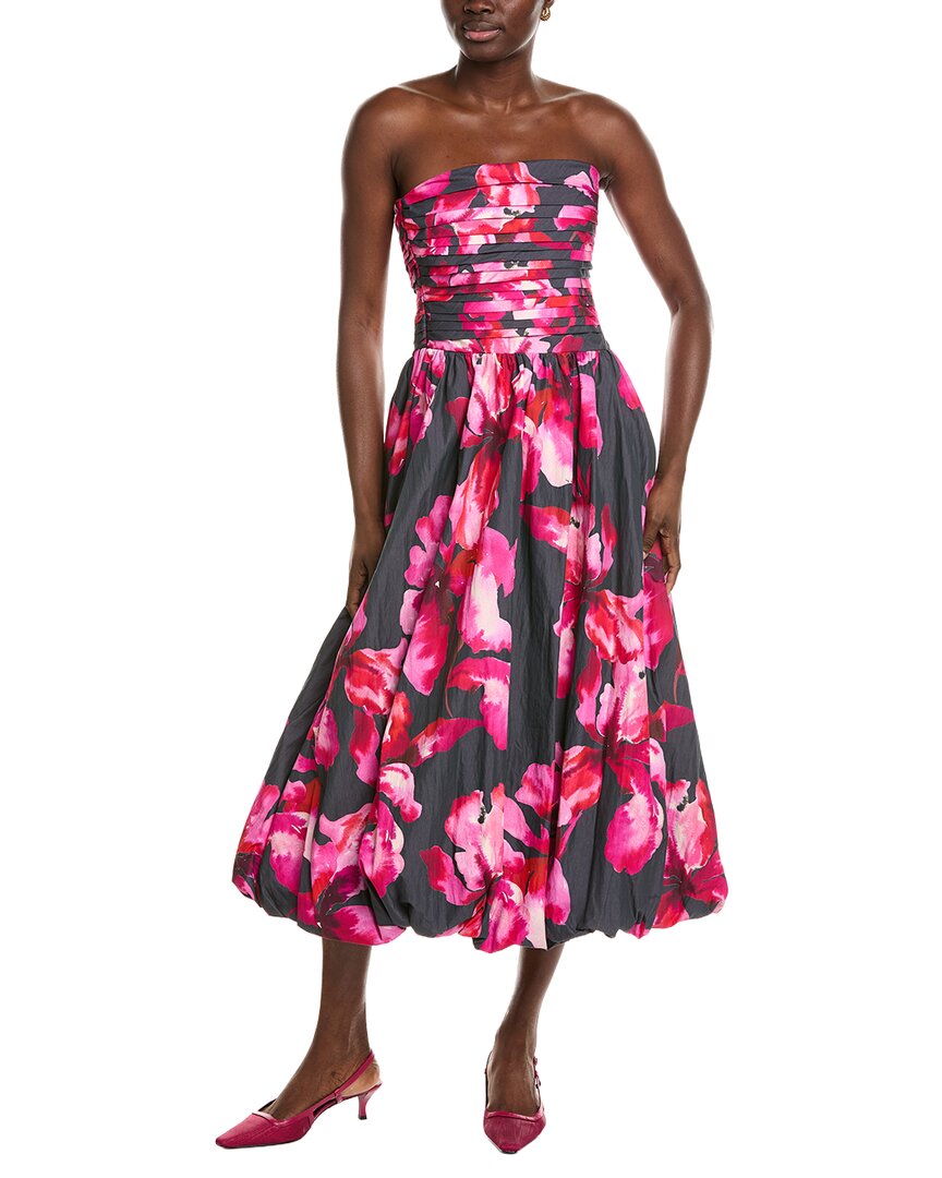 Amur Helena Bubble Midi Dress In Pink