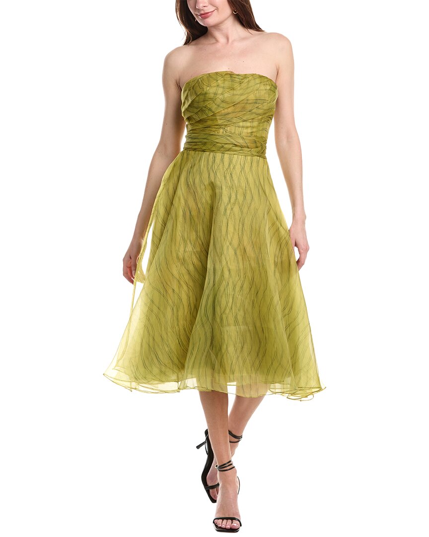 Rene Ruiz Stripe Midi Dress In Green