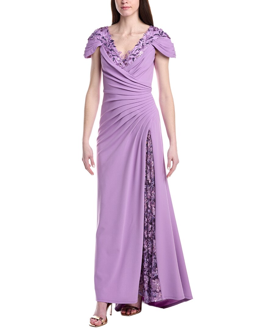 chinese dress ladies Tadashi Shoji CHU25415L Long Blouson Pleated Formal Evening Dress – The  Dress Outlet main image 0