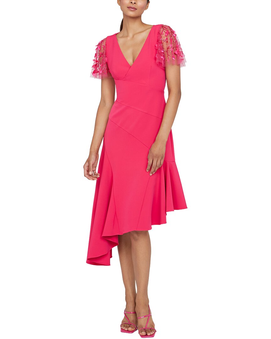 Theia Jazlyn Asymmetric Dress In 6327 Begonia