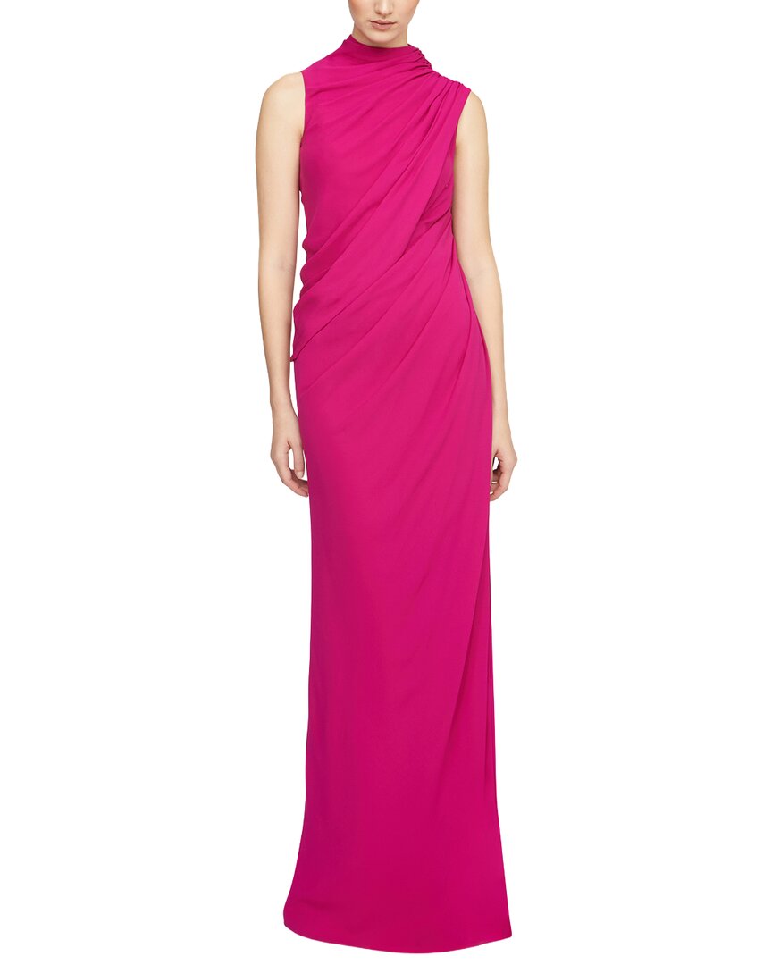 Halston Essia Georgette Gown In Pink